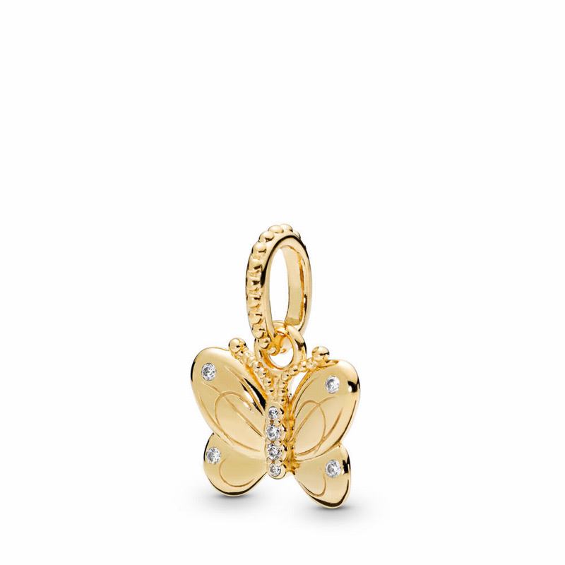 Pandora Shine™ Decorative Butterfly Pendant Ireland - 18ct Gold Plated/Cubic Zirconia - 938705SVQ